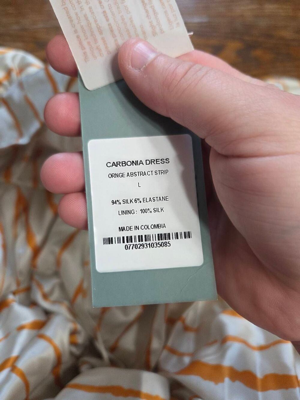 NWT SILVIA TCHERASSI Carbonia orange Abstract stripe dress sz Large - Picture 4 of 7
